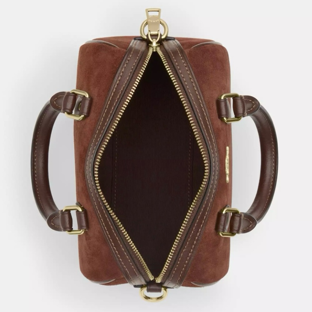 New Coach Mini Rowan Crossbody Bag CCF29, suede/Im/Vintage Brown - Picture 6 of 11